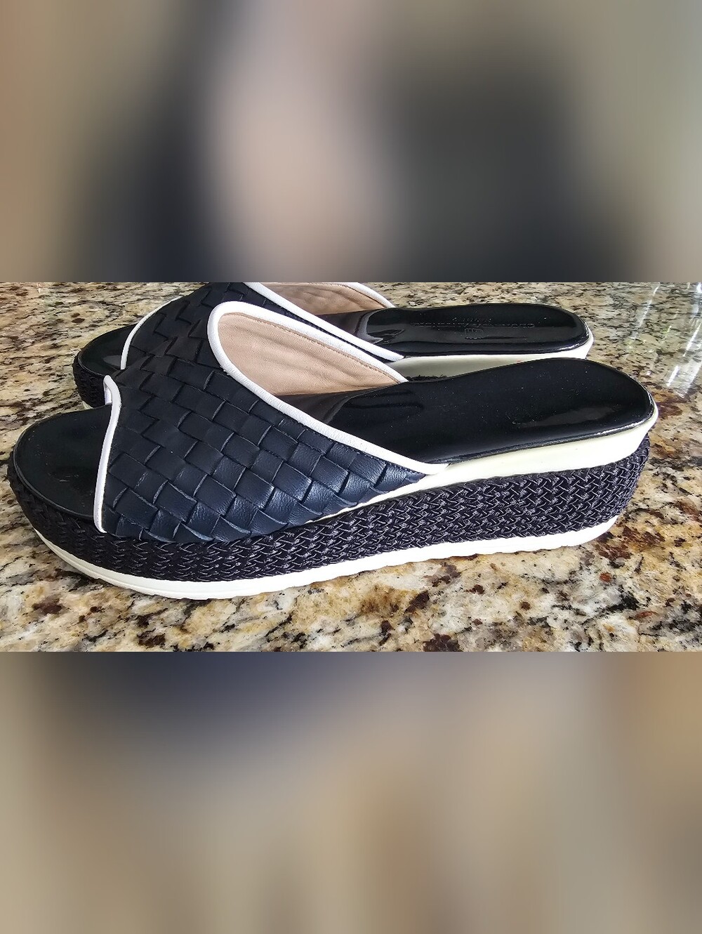 Clorinda Antinori woven leather platform slide sandals signature Italian Design - Picture 6 of 14